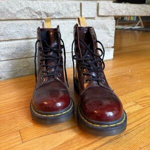 Dr Marten vegan cherry red boots
